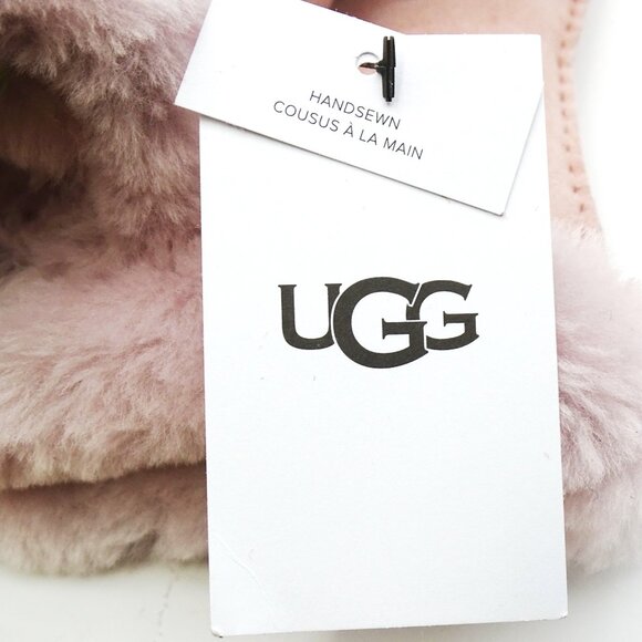 UGG Pink Color Genuine Dyed Shearling Slim Side Vent Gloves  Size L - Picture 9 of 9